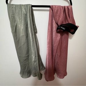 Pink & Sage green satin skirts